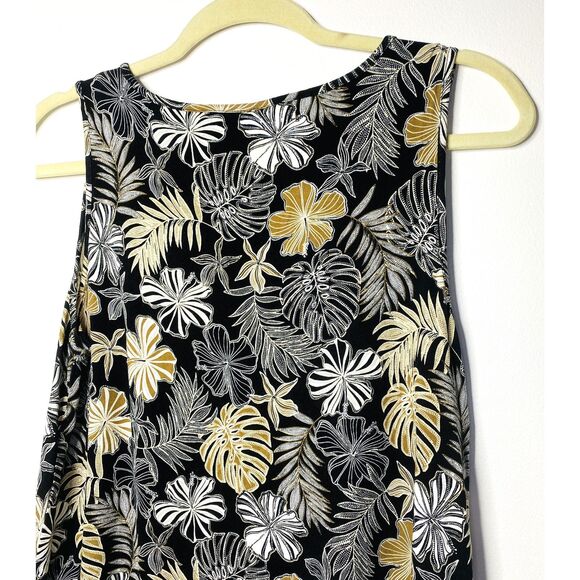 J Jill Wearever Leaf Floral Stretchy Sleeveless Tropical Soft Comfy Tank Top M - Picture 9 of 10